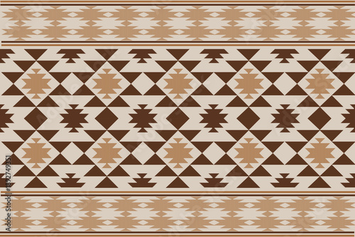 Fotografi Seamless geometric ethnic pattern