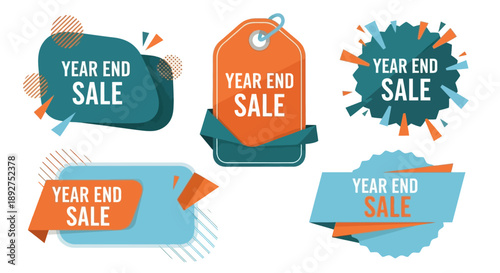 Year End Sale Labels and Tags.