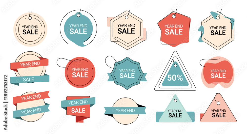 Obraz premium Collection of Sale Labels and Badges.