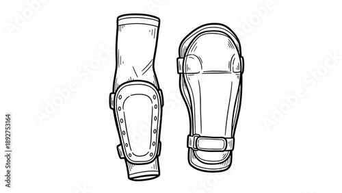 Sketched knee and elbow pads for skateboarding and sports protection