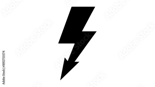 Bold black lightning bolt design on white background