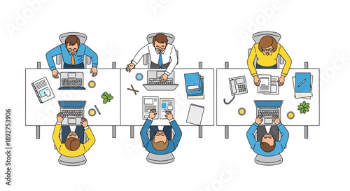 Office Workers at Workstations.