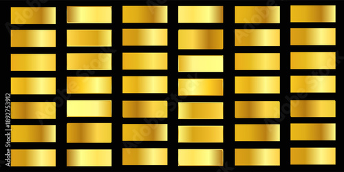 Set of gold texture background. Gold background texture. Steel metal background templates. Metal gradient collection. Vector illustration