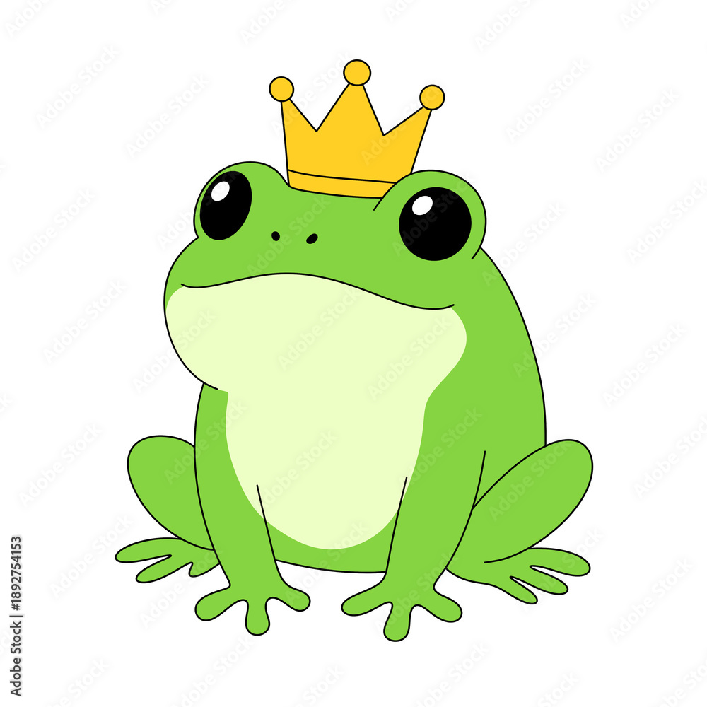 Fototapeta premium Illustration of A Frog Wearing A Crown