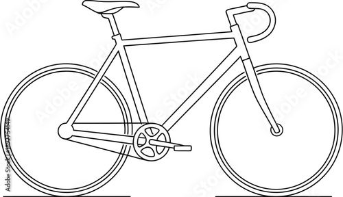 Road bicycle outline drawing is ready for use.