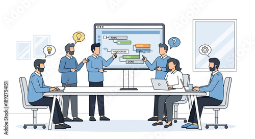 Team Meeting Office Discussion Planning.