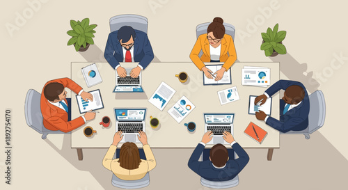 Business Team Working Together Meeting.