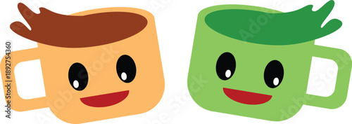 cute chocolate and matcha cup