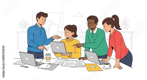 Team Collaboration Office Workspace Meeting.