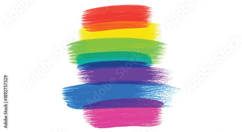 Abstract rainbow brush strokes stacked vertically, symbolizing diversity and creativity.