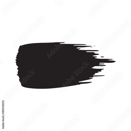 Black ink blot and paint splash isolated on white background