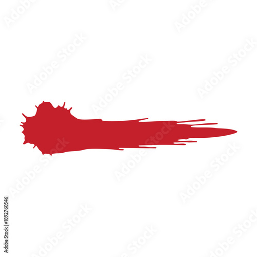 Red blood splash and ink blot isolated on white background