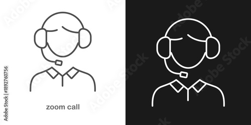 Online Communication Icon, Virtual Meeting Webinar Video Conference Concept