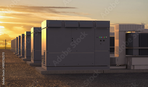 DC Energy Storage System and
Power Conversion System.3D Render.
