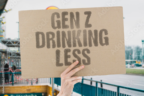 Sticker "Gen Z Drinking Less" Young generation avoids alcohol