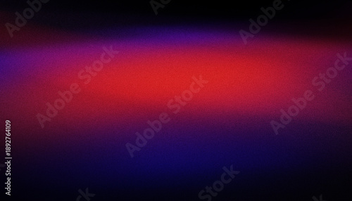 Abstract red and blue horizontal light horizon with noise texture. 90s inspired retro style for covers, posters, and contemporary digital design.