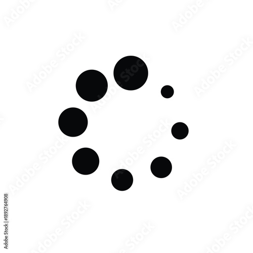 Loading Spinner Dots Icon Vector — Circular Progress Indicator, Buffering Animation Symbol