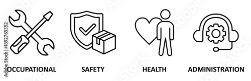 OSHA icon set illustration contain occupational, safety, health and administration 
