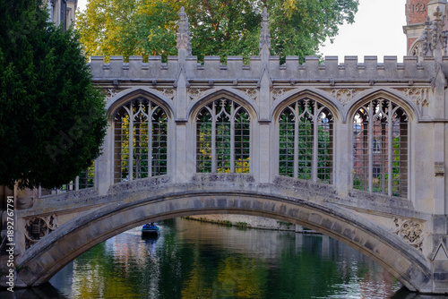A Punt On the River Cam at the Bridge of Sighs