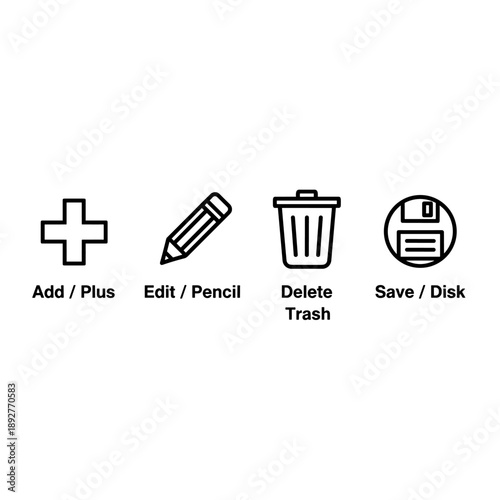 Content Management and Editing Icons