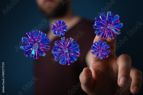 Digital art of a hand touch...