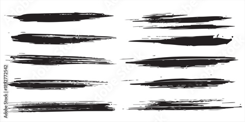 Black and white abstract brush wave background with rhythmic motion and expressive modern texture