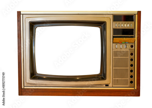Retro crt tv set showing analog broadcast technology and entertainment