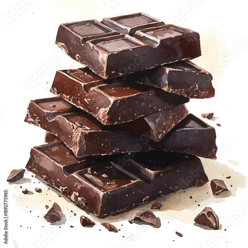 watercolor of Chocolates, vector, isolated on a white background.