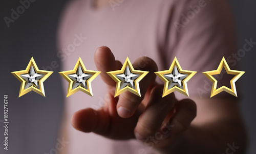 Hand selecting four stars f...