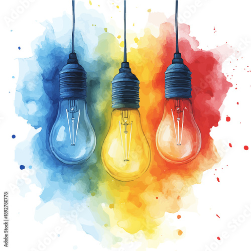 Ceiling Light, watercolor clipart vector, isolated on a white background.