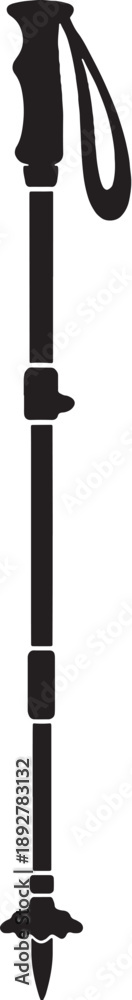 Fototapeta premium Hunting Trekking Pole Silhouette Icon