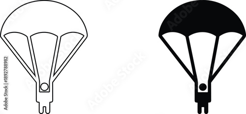 Parachute Jumpers Silhouette Illustration for Adventure Sports