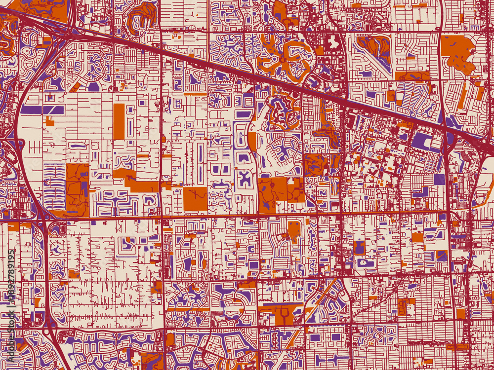 Fototapeta premium City layout map of Davie, Florida