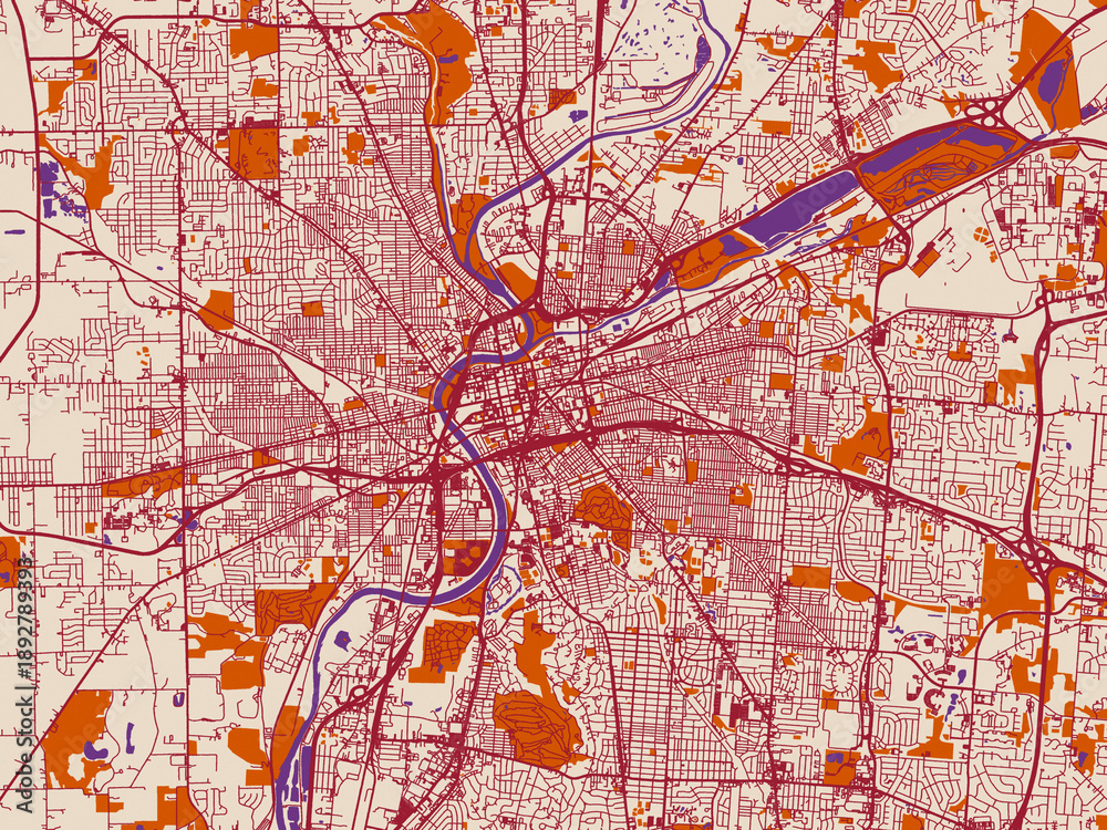 Fototapeta premium City map poster — Dayton, Ohio