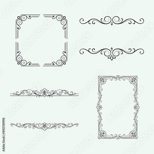 Antique Ornamental Divider Vector Outline