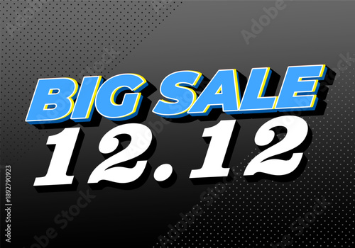 Bold text announcing a big sale on December 12th with modern design.