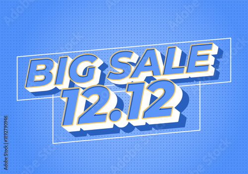 Blue promotional banner with Big Sale 12.12 in bold white