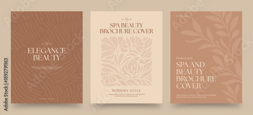 Beauty Brochure Cover Template for Med Spa Menu & Salon Lookbook in Elegant Natural & Organic Theme