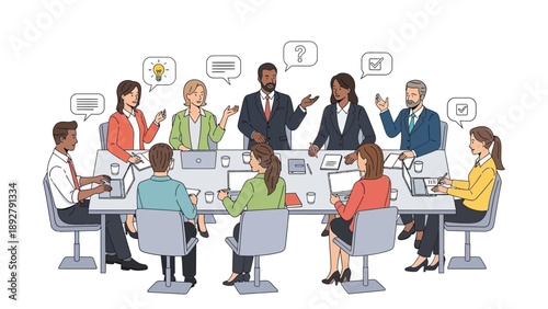 Business meeting discussion team brainstorming office.