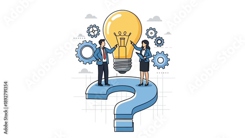 Business problem solving idea generation teamwork and innovation.