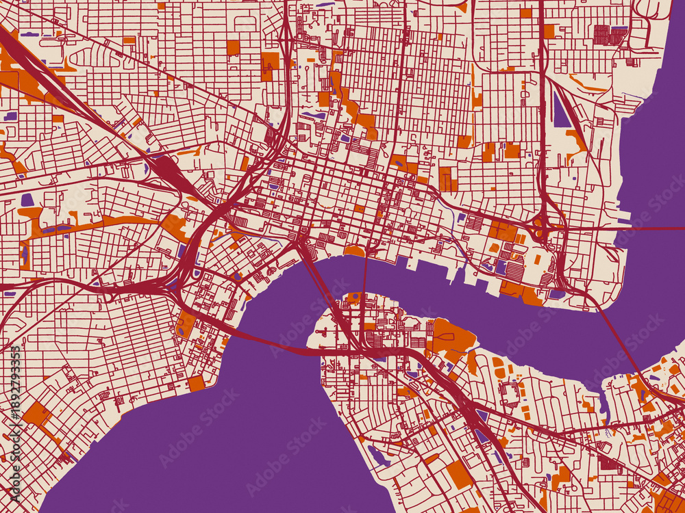 Obraz premium City map background — Jacksonville Center, Florida