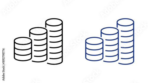 Stacked Coins Line Icon Vector