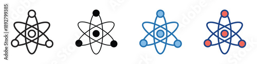 A diverse collection of abstract icons illustrating the fundamental concept of atomic and molecular structures, symbolizing core scientific principles and innovative research