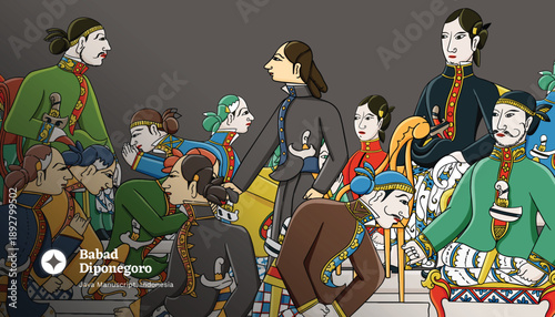Diponegoro Java War Javanese Puppet Social Media Illustration
