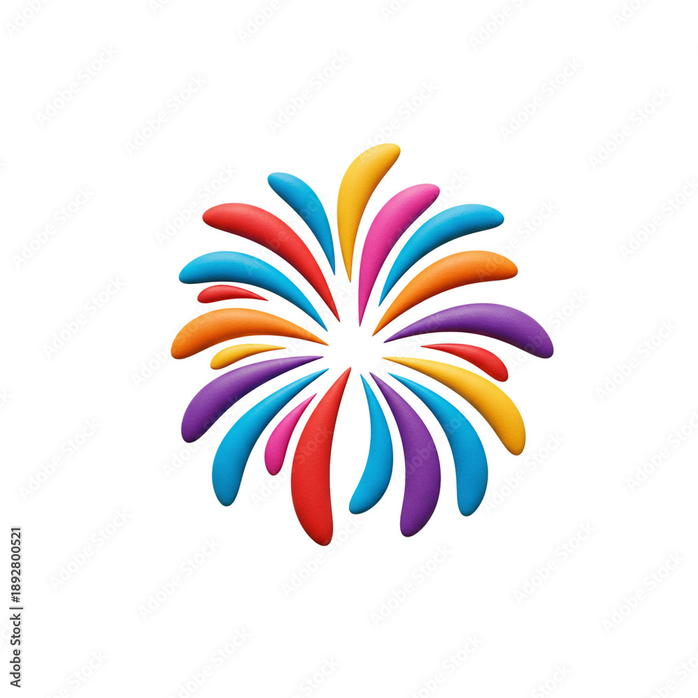 Obraz premium A colorful abstract flower logo on a black background with vibrant petals