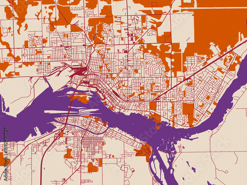 Tableau sur toile Urban grid map — Sault Ste. Marie, Ontario