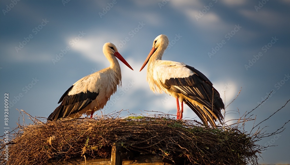 Fototapeta premium White Stork Bird Ciconia Ciconia