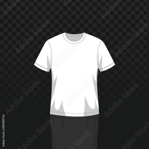 blank white t-shirt mockup with short sleeves, clean minimal style isolated on transparent background, ideal for apparel design, branding, print previews, fashion presentations, and merchandising 