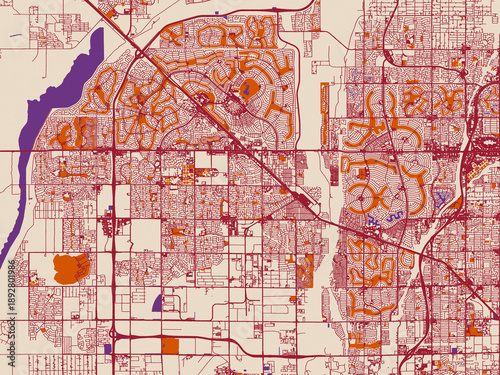Infographic city map of Surprise, Arizona