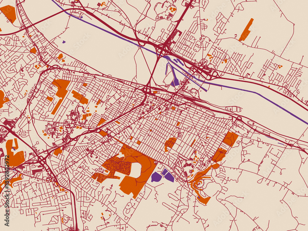 Fototapeta premium Street map of Utica, New York